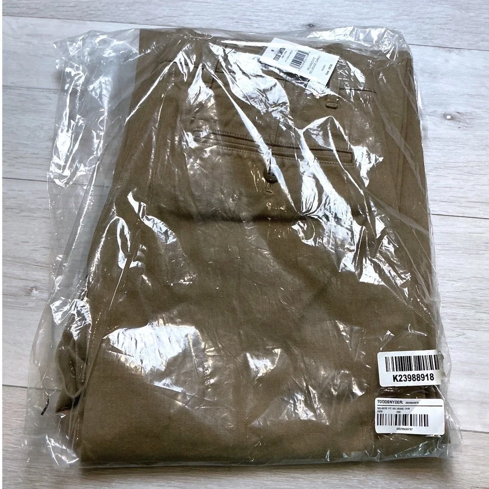 Todd Snyder Relaxed Fit Selvedge‎ Chino Khaki 29x30 New With Tags